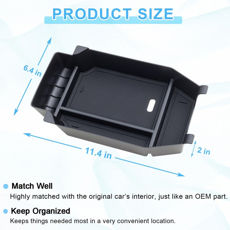 PIMCAR Center Console Organizer for Honda Accord 2023-2025 11th Gen | Durable ABS Plastic Armrest Storage Tray | Black Liner Trim Accessories - Image 5